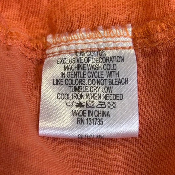 🔥”Margaritaville” Men’s Orange Casual Button Down Short Sleeved Shirt w/ Pockets - Picture 10 of 11